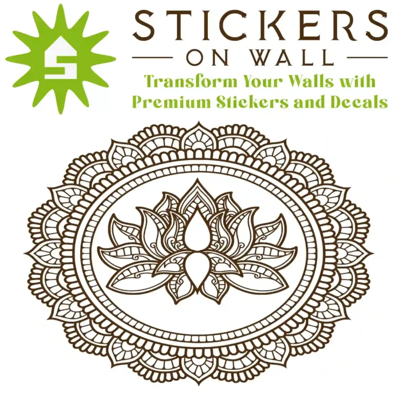 Lotus Medallion Wall Sticker Brown | Stickers on Wall