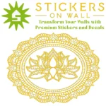 Lotus Medallion Wall Sticker Golden Yellow | Stickers on Wall