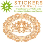 Lotus Medallion Wall Sticker Orange | Stickers on Wall