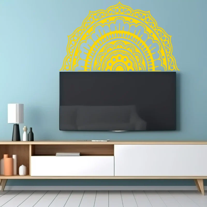 Mehndi Mandala Wall Sticker Golden | Stickers on Wall