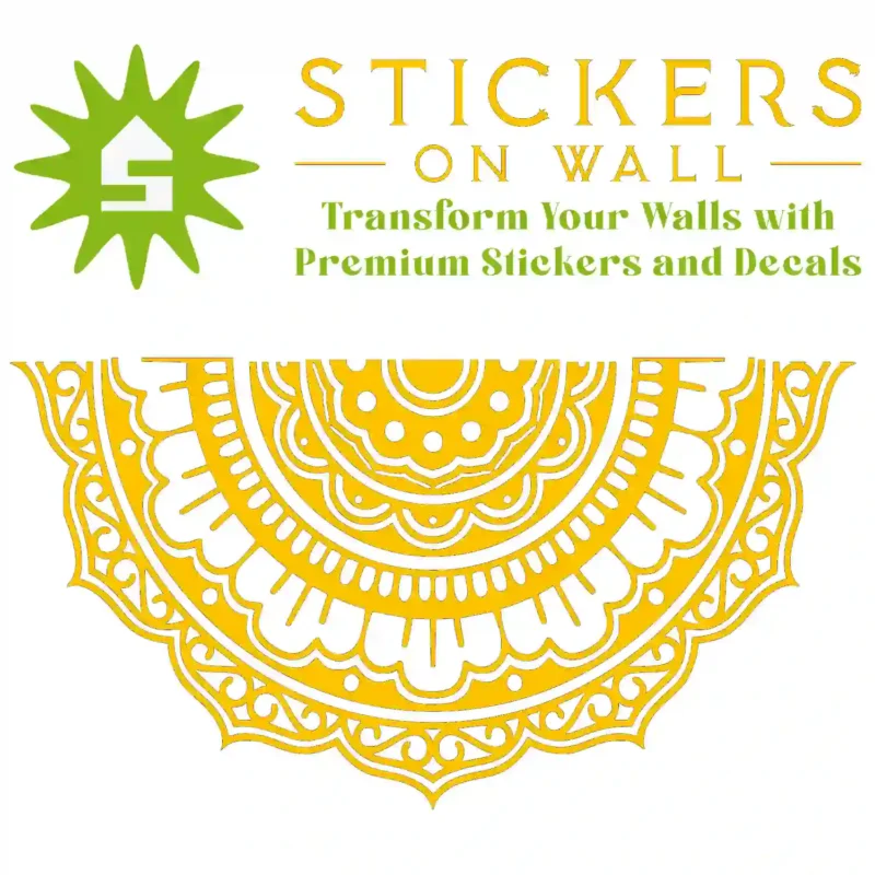 Mehndi Mandala Wall Sticker Golden Yellow | Stickers on Wall