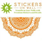 Mehndi Mandala Wall Sticker Orange | Stickers on Wall