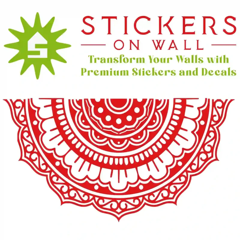 Mehndi Mandala Wall Sticker Red | Stickers on Wall