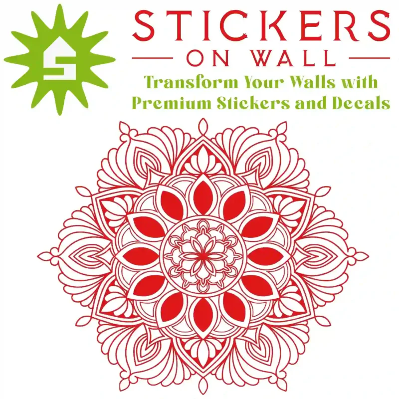 Moroccan Bloom Mandala Wall Sticker Red | Stickers on Wall