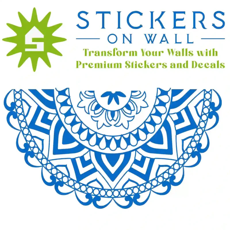 Ribbon Mandala Wall Sticker Azure Blue | Stickers on Wall