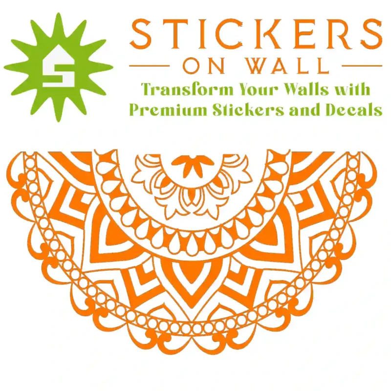 Ribbon Mandala Wall Sticker Orange | Stickers on Wall