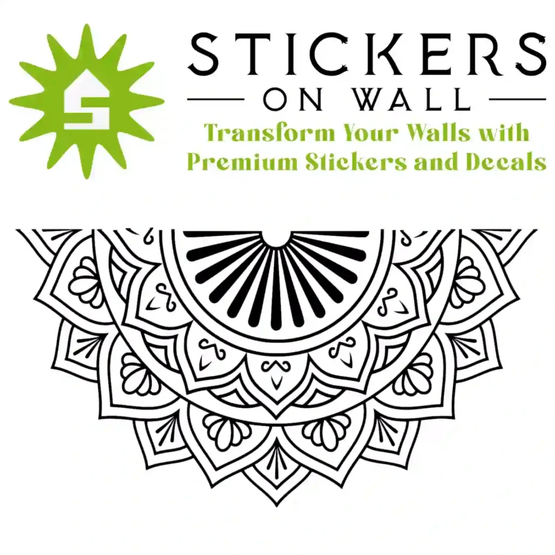Sunrise Mandala Wall Sticker Black | Stickers on Wall
