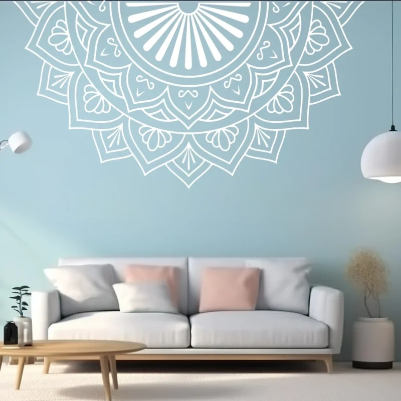 Sunrise Mandala Wall Sticker White | Stickers on Wall