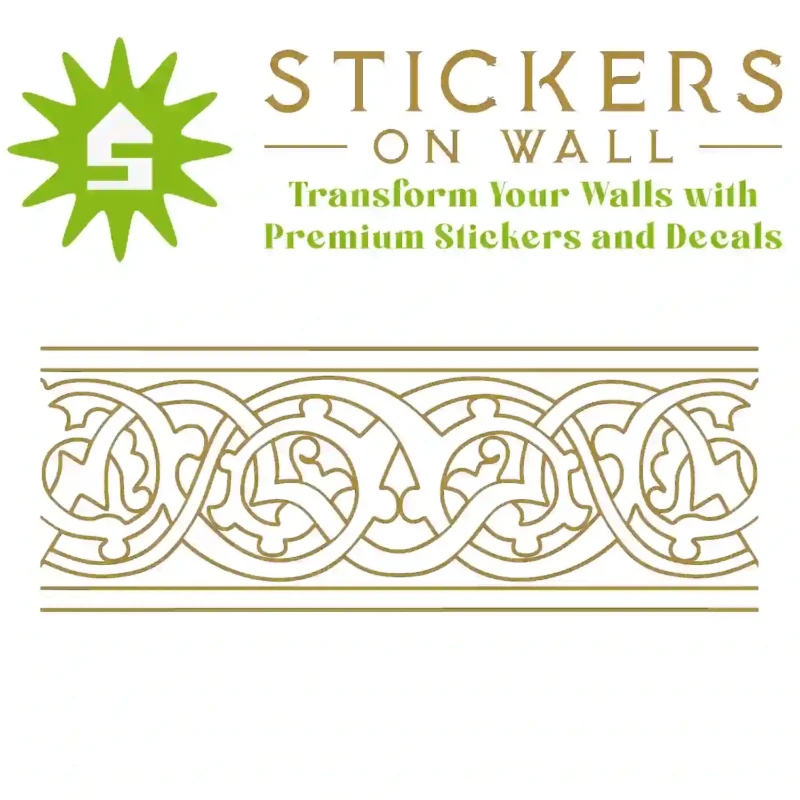 Moroccan Border Wall Sticker Gold | Stickers on Wall