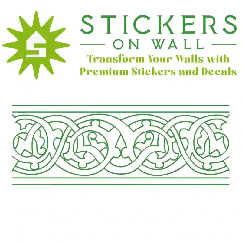 Moroccan Border Wall Sticker Mid Green | Stickers on Wall