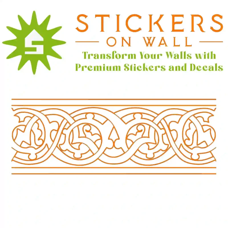 Moroccan Border Wall Sticker Orange | Stickers on Wall