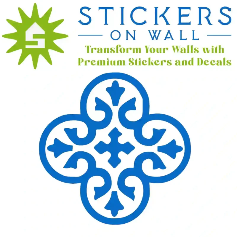 Moroccan Clover Wall Sticker Azure Blue | Stickers on Wall