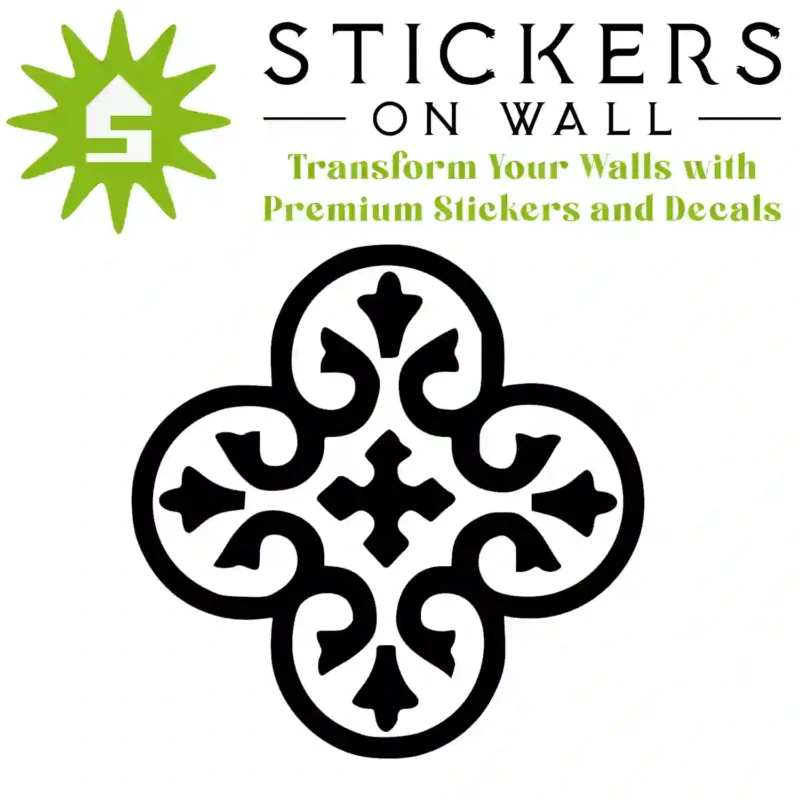 Moroccan Clover Wall Sticker Black | Stickers on Wall