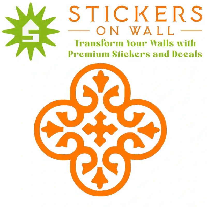 Moroccan Clover Wall Sticker Orange | Stickers on Wall