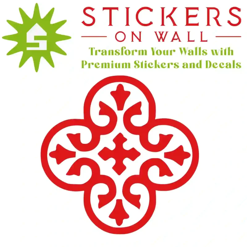 Moroccan Clover Wall Sticker Red | Stickers on Wall
