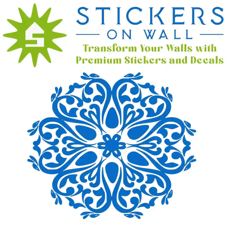 Moroccan Filigree Wall Sticker Azure Blue | Stickers on Wall