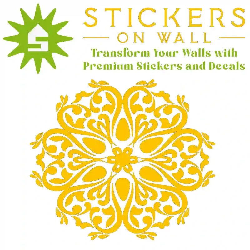 Moroccan Filigree Wall Sticker Golden Yellow | Stickers on Wall