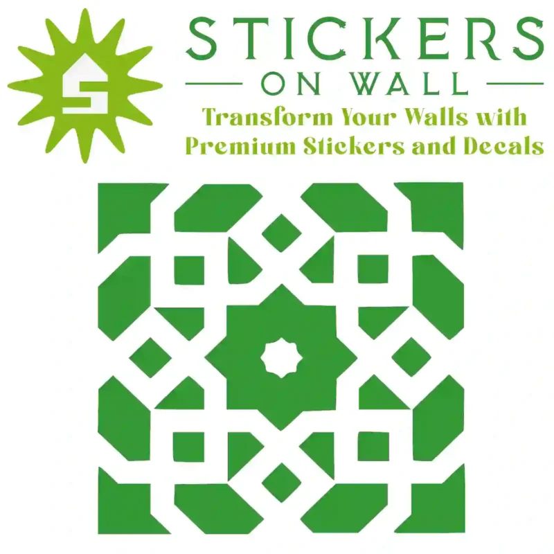 Moroccan Grid Wall Sticker Mid Green | Stickers on Wall