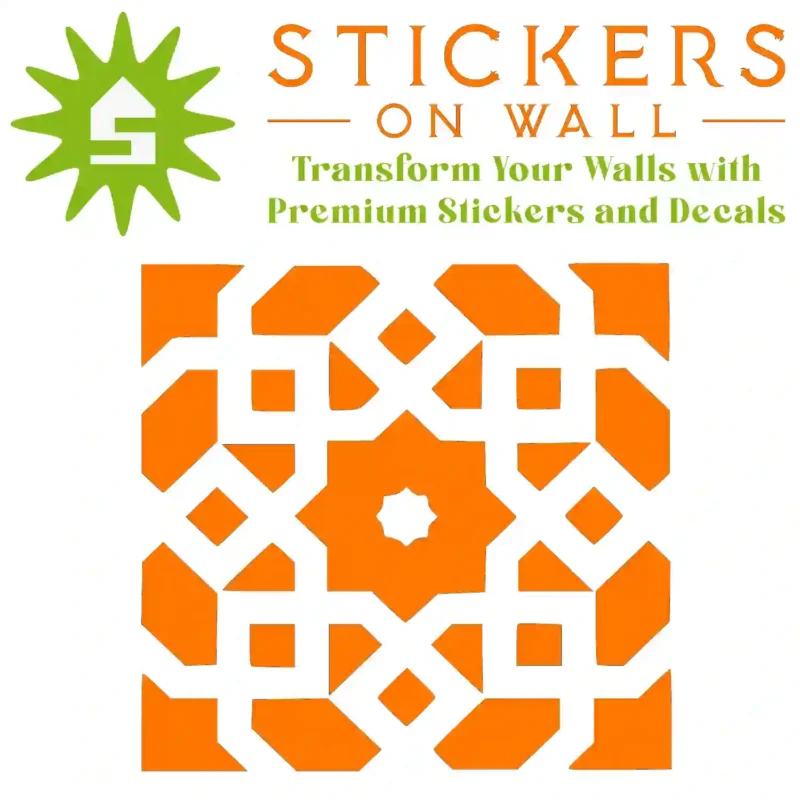 Moroccan Grid Wall Sticker Orange | Stickers on Wall