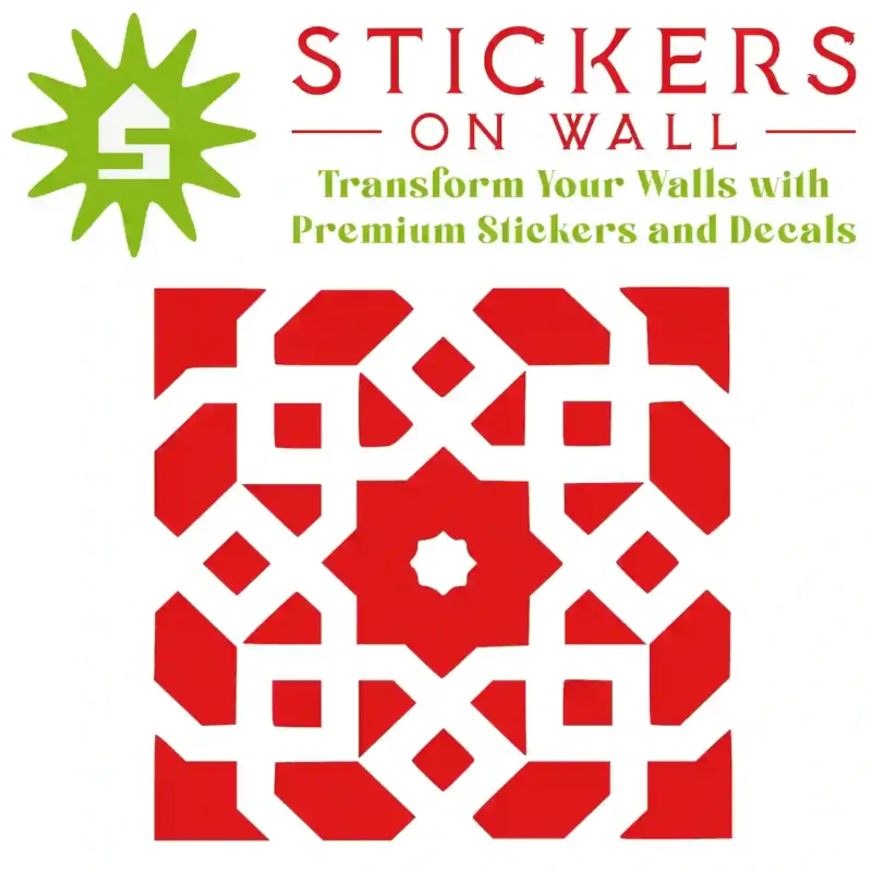 Moroccan Grid Wall Sticker Red | Stickers on Wall