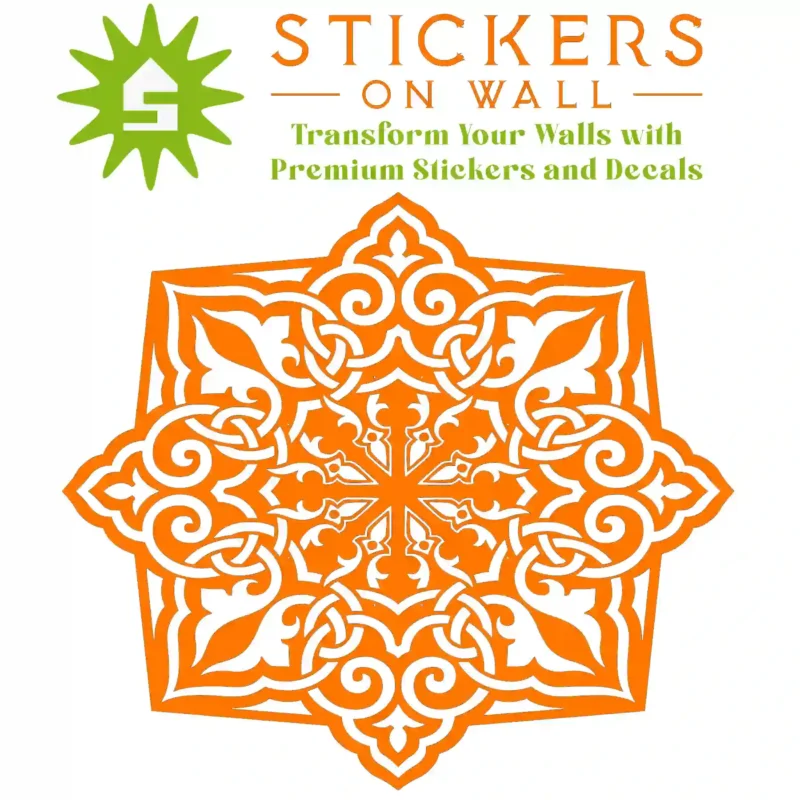 Moroccan Knot Wall Sticker Orange | Stickers on Wall