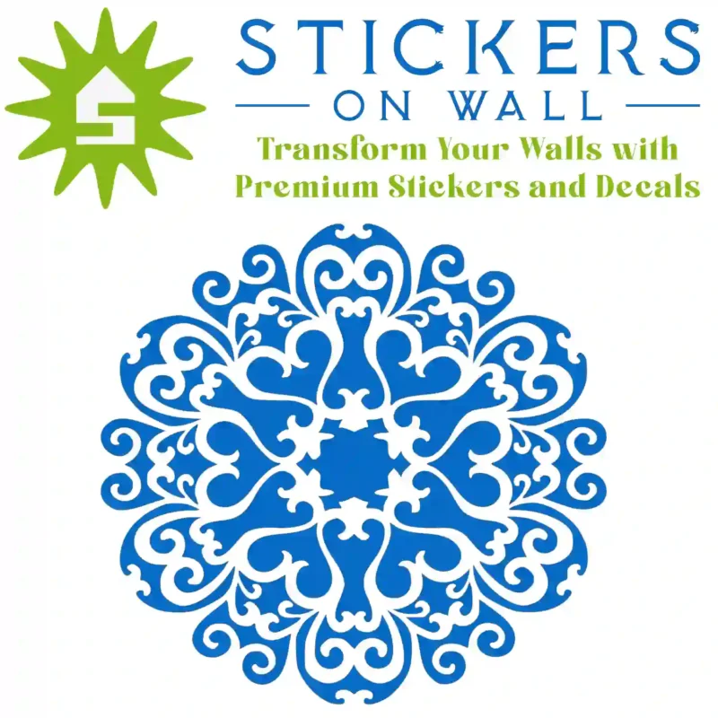 Moroccan Medallion Wall Sticker Azure Blue | Stickers on Wall