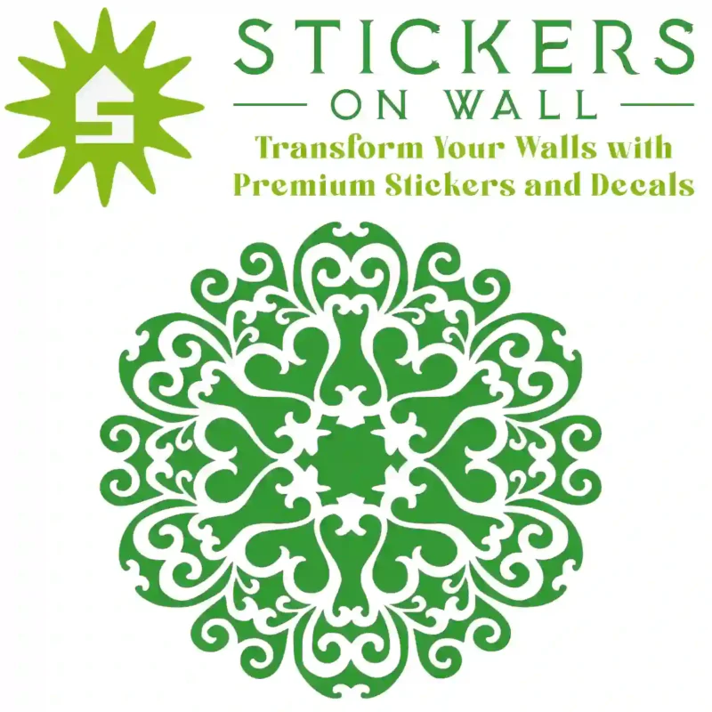 Moroccan Medallion Wall Sticker Mid Green | Stickers on Wall