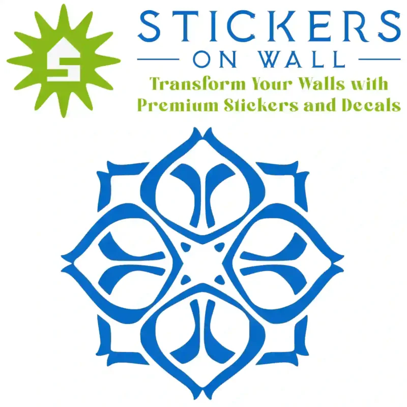 Moroccan Quatrefoil Wall Sticker Azure Blue | Stickers on Wall