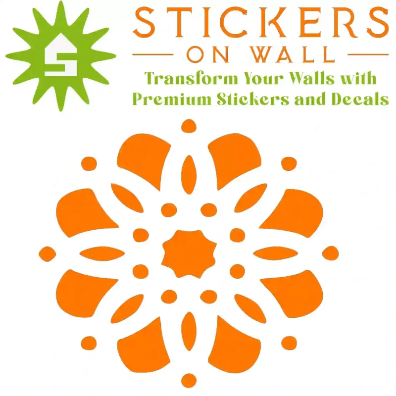 Moroccan Rosette Wall Sticker  Orange | Stickers on Wall