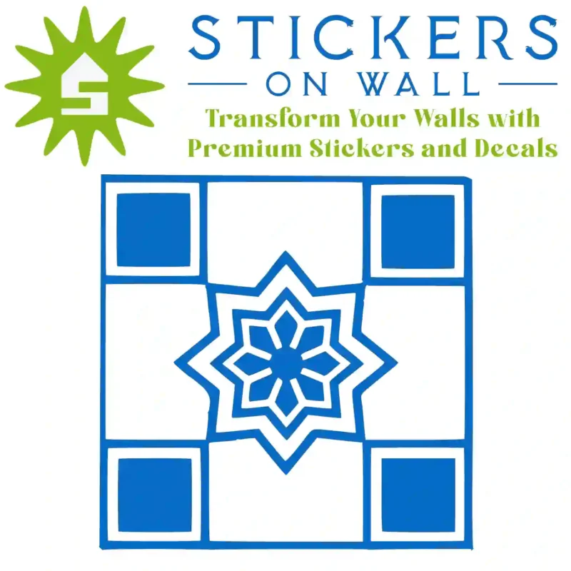 Moroccan Zellige Wall Sticker Azure Blue | Stickers on Wall