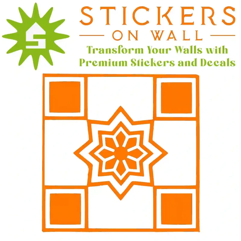Moroccan Zellige Wall Sticker Orange | Stickers on Wall