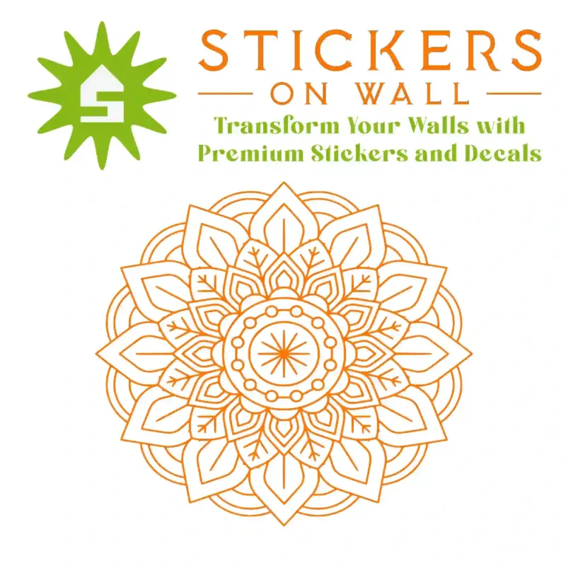 Moroccan Botanical Wall Sticker Orange | Stickers on Wall