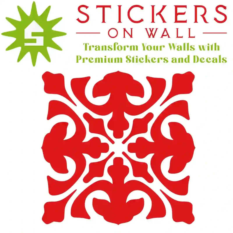 Moroccan Fleur Wall Sticker Red | Stickers on Wall
