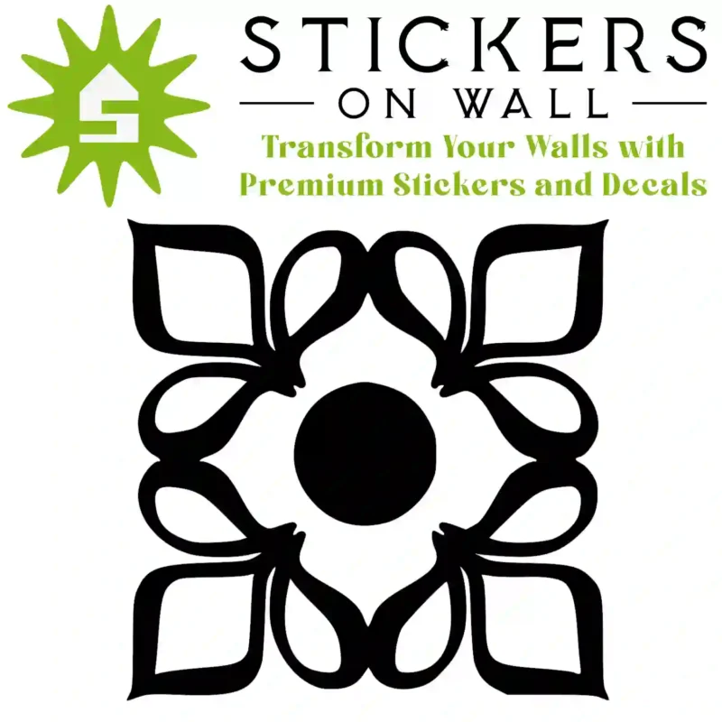 Moroccan Four petal Wall Sticker Black | Stickers on Wall