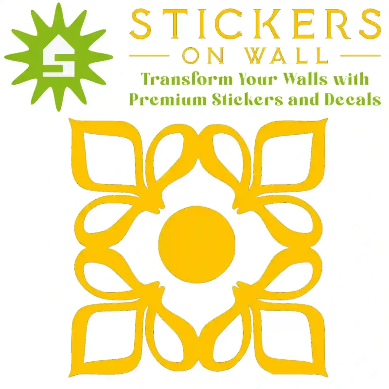 Moroccan Four petal Wall Sticker Golden Yellow | Stickers on Wall