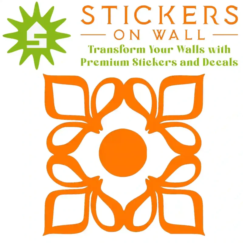 Moroccan Four petal Wall Sticker Orange | Stickers on Wall