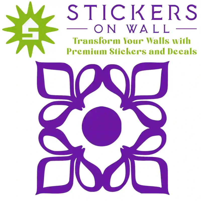 Moroccan Four petal Wall Sticker Perfect Purple | Stickers on Wall