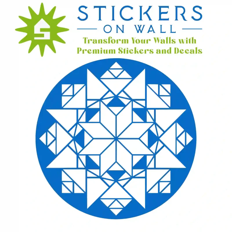 Moroccan Geometric Wall Sticker Azure Blue | Stickers on Wall