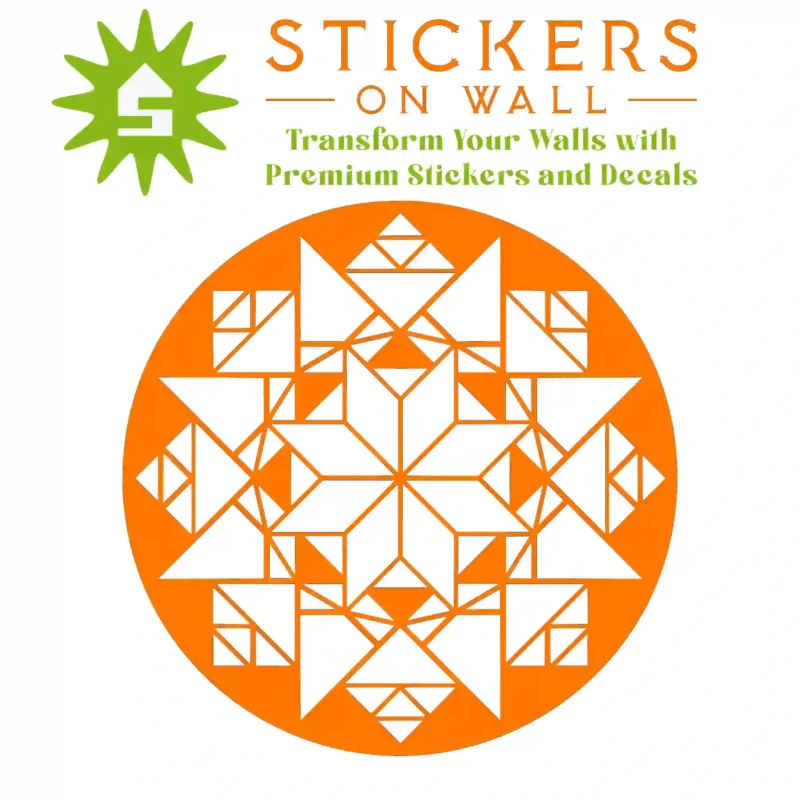 Moroccan Geometric Wall Sticker Orange | Stickers on Wall