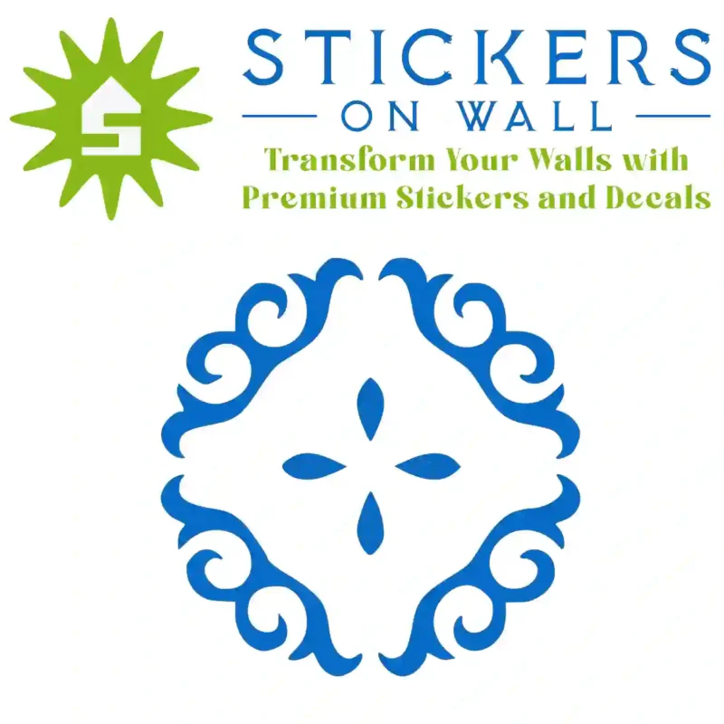 Moroccan Ornamental Wall Sticker Azure Blue | Stickers on Wall