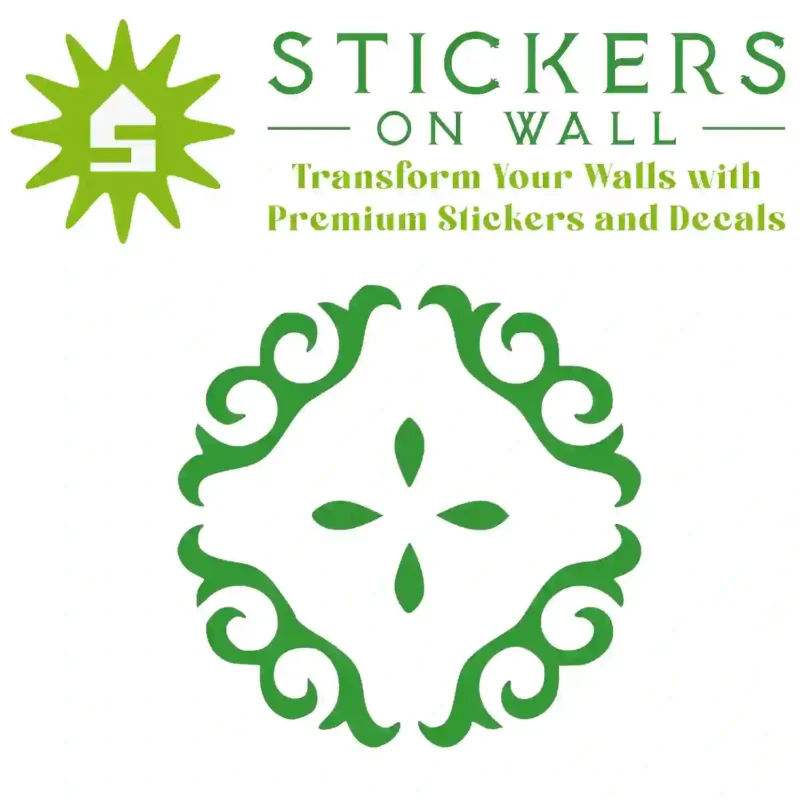 Moroccan Ornamental Wall Sticker Mid Green | Stickers on Wall