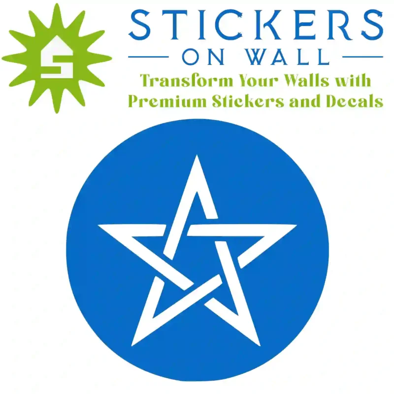 Moroccan Pentagram Wall Sticker Azure Blue | Stickers on Wall