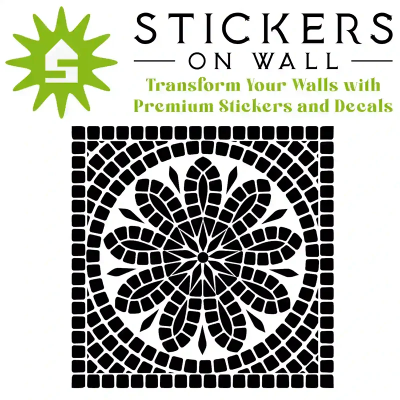 Mosaic Rosette Wall Sticker Black | Stickers on Wall