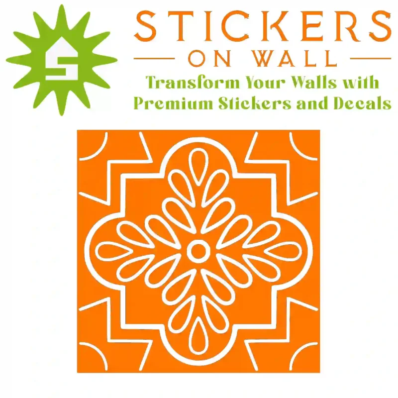 Quatrefoil Rosette Wall Sticker Orange | Stickers on Wall