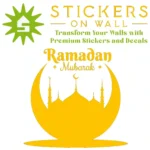 Ramadan Crescent Wall Sticker Golden Yellow | Stickers on Wall