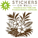 Hibiscus Tropical Wall Sticker Brown | Stickers on Wall