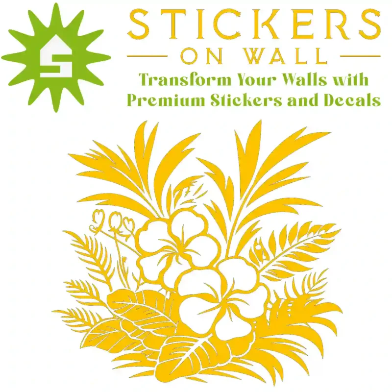 Hibiscus Tropical Wall Sticker Golden Yellow | Stickers on Wall