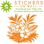 Hibiscus Tropical Wall Sticker Orange | Stickers on Wall