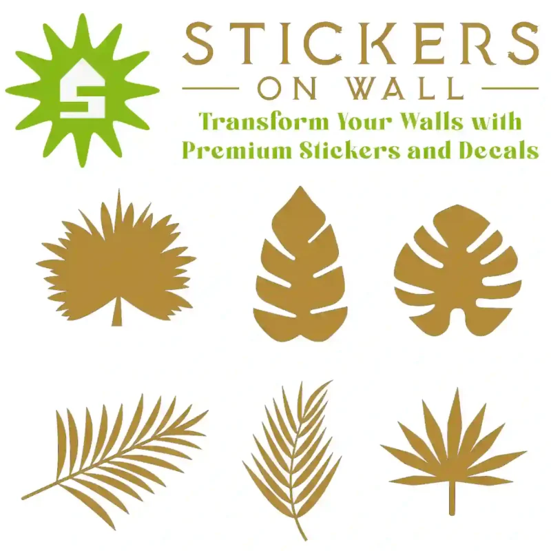 Jungle Leaf Sticker Set Gold | Stickers on Wall