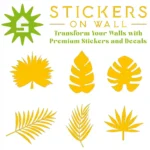 Jungle Leaf Sticker Set Golden Yellow | Stickers on Wall